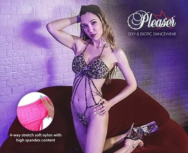 Pleaser Rhinestone Embellished Two-Piece Dance Set