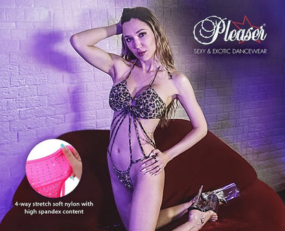 Pleaser Rhinestone Embellished Two-Piece Dance Set