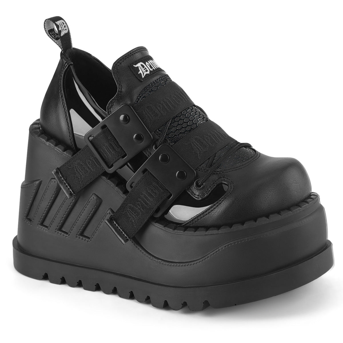 Demonia Stomp-28  Wedge Platform Lace-Up Shoe