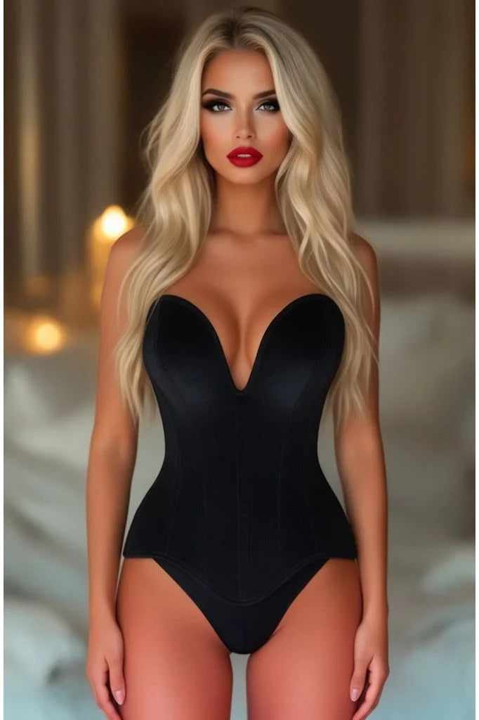 Daisy Corsets TD-412 Velvet Plunge Neckline Overbust Corset