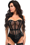 Daisy TD-234 Black Fishnet w/Patent Steel Boned Overbust Corset