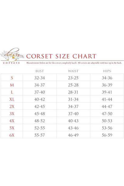 Top Drawer Black/Red Steel Boned Burlesque Underbust Corset Waist Cincher - Daisy Corsets