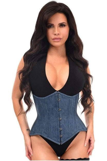 Daisy Denim Double Steel Boned Waist Training Corset Cincher