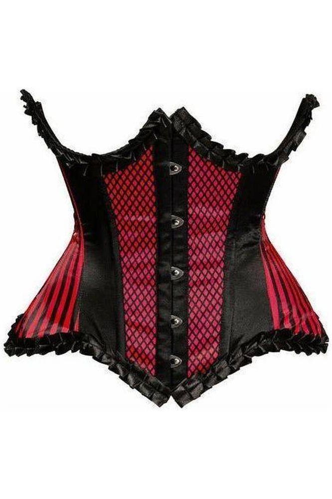 Daisy Red Burlesque Underwire Curvy Cut Waist Cincher Corset