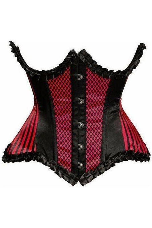Daisy Red Burlesque Underwire Curvy Cut Waist Cincher Corset