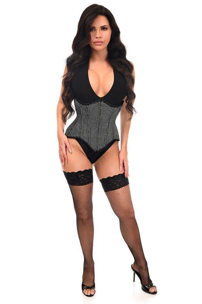 Daisy Rhinestone Double Steel Boned Underbust Waist Cincher Corset