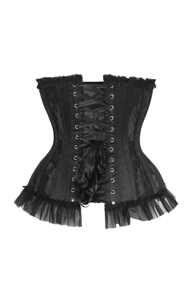 Daisy Steel Boned Black Lace Underwire Burlesque Underbust Corset Cincher