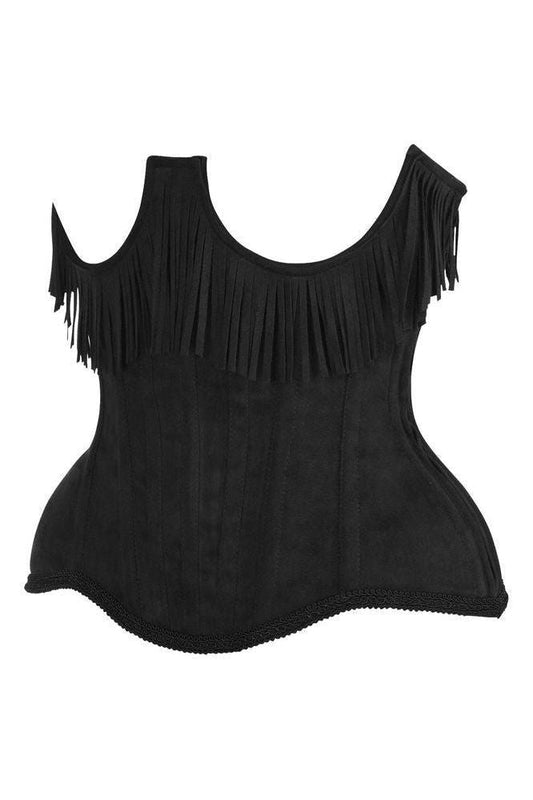 Daisy Steel Boned Suede Underwire Underbust Corset Cincher w/Fringe