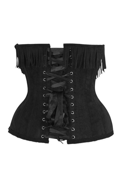 Daisy Steel Boned Suede Underwire Underbust Corset Cincher w/Fringe
