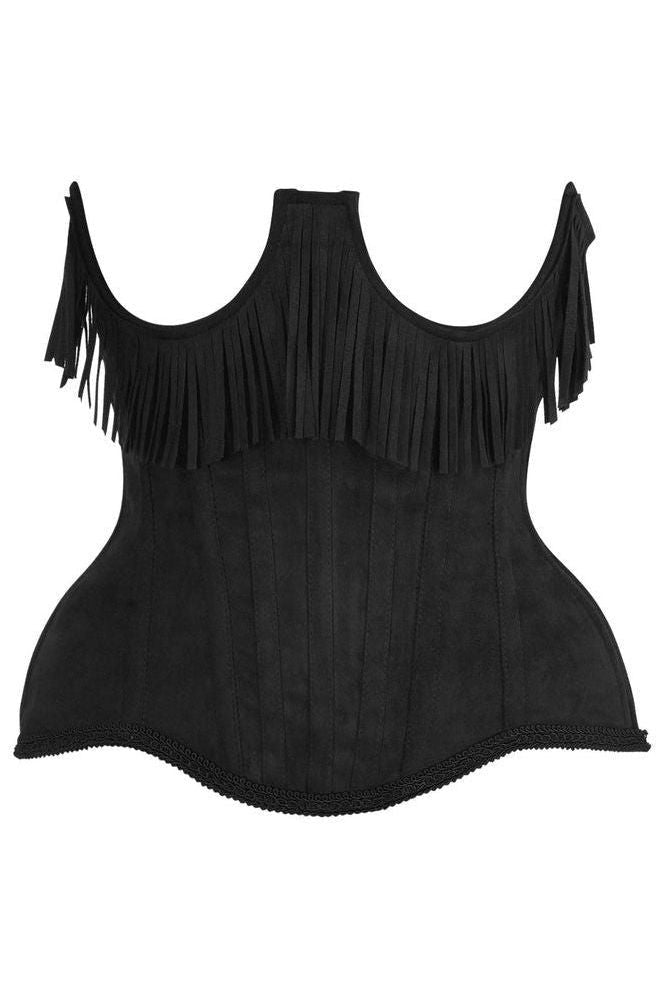 Daisy Steel Boned Suede Underwire Underbust Corset Cincher w/Fringe