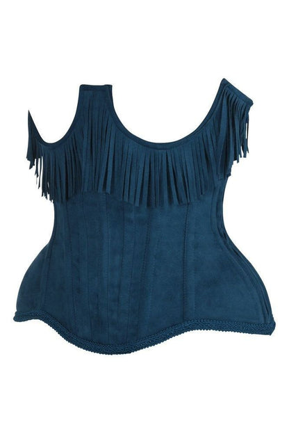 Daisy Steel Boned Suede Underwire Underbust Corset Cincher w/Fringe