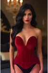 Daisy Corsets TD-415 Velvet Plunge Neckline Overbust Corset