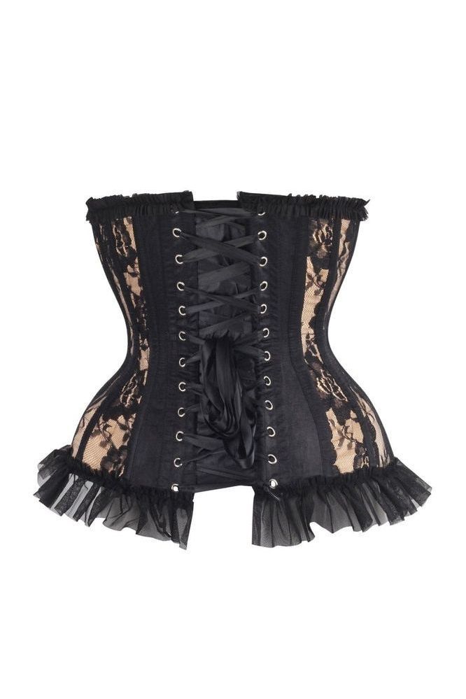 Daisy Steel Boned Lace Underwire Burlesque Underbust Corset Cincher