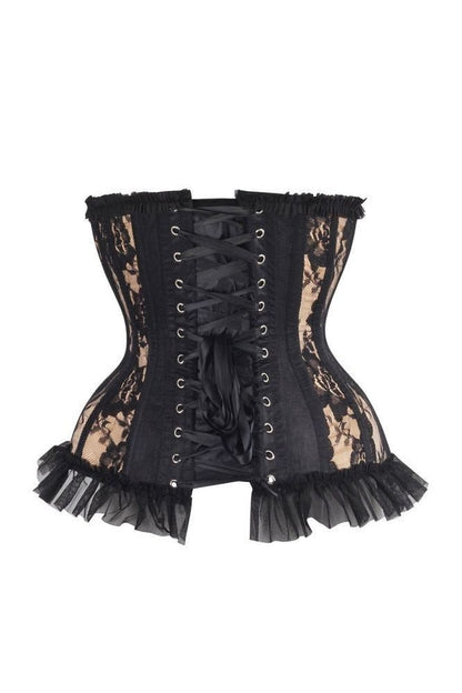 Daisy Steel Boned Lace Underwire Burlesque Underbust Corset Cincher
