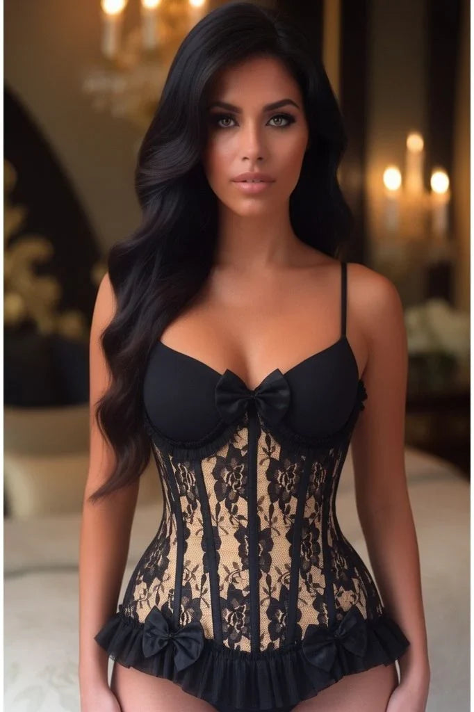 Daisy Steel Boned Lace Underwire Burlesque Underbust Corset Cincher
