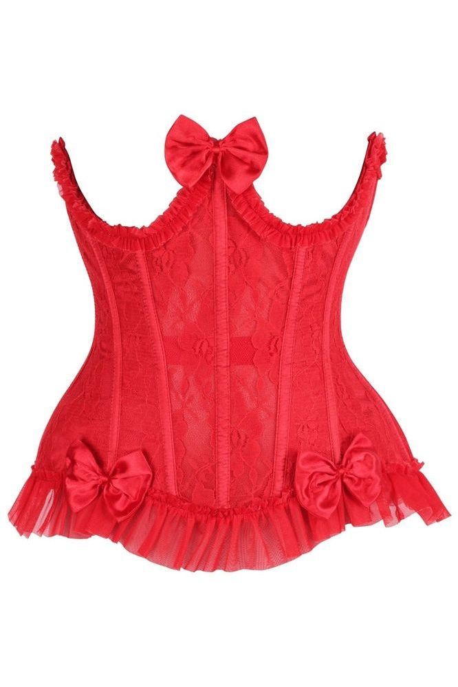 Daisy Steel Boned Red Lace Underwire Burlesque Underbust Corset Cincher