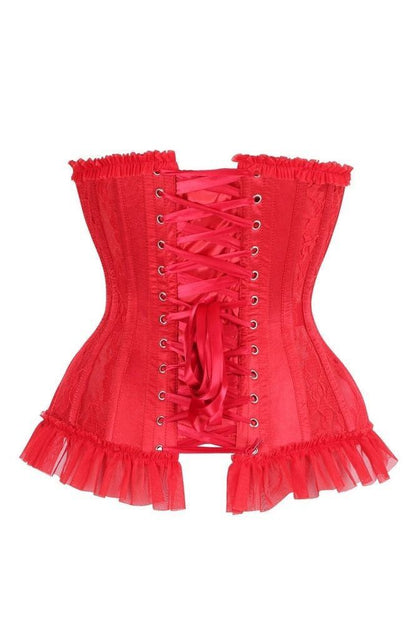 Daisy Steel Boned Red Lace Underwire Burlesque Underbust Corset Cincher