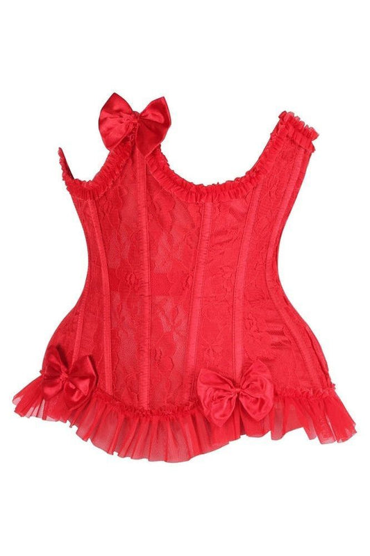 Daisy Steel Boned Red Lace Underwire Burlesque Underbust Corset Cincher