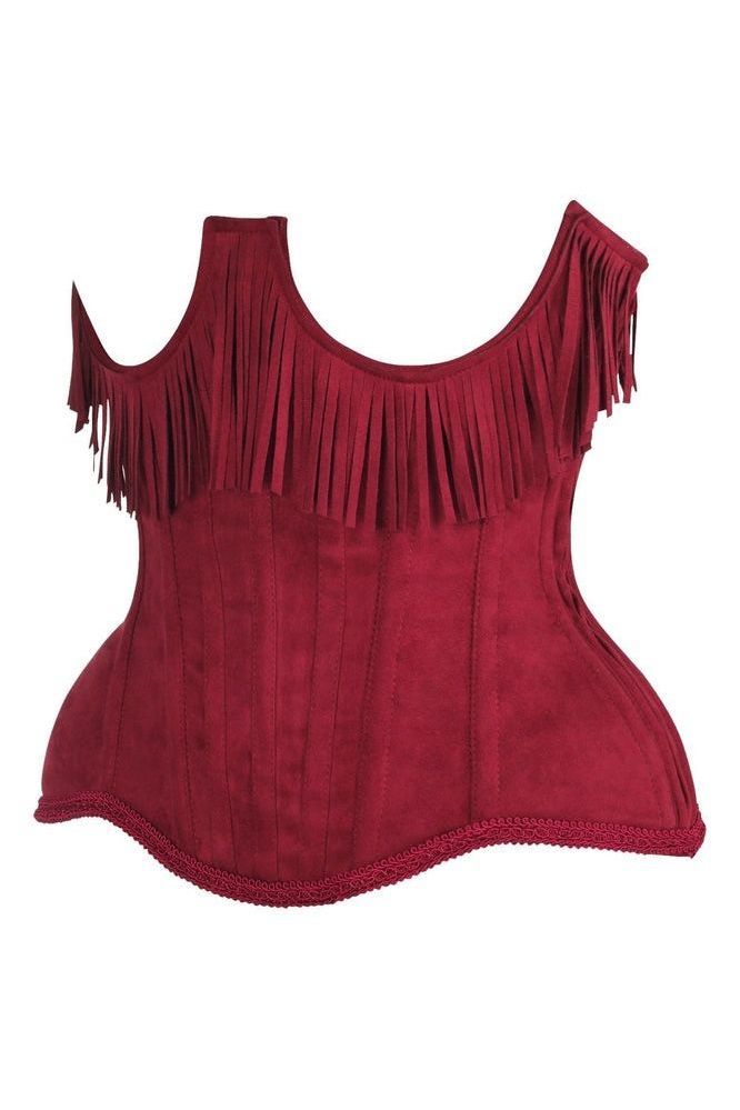 Daisy Steel Boned Suede Underwire Underbust Corset Cincher w/Fringe