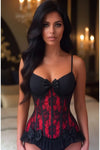 Daisy Steel Boned Lace Underwire Burlesque Underbust Corset Cincher