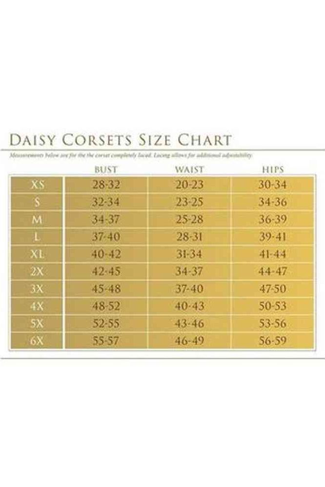Daisy Black Wet Look Faux Leather Overbust Corset Sweetheart Neckline Busk Closure