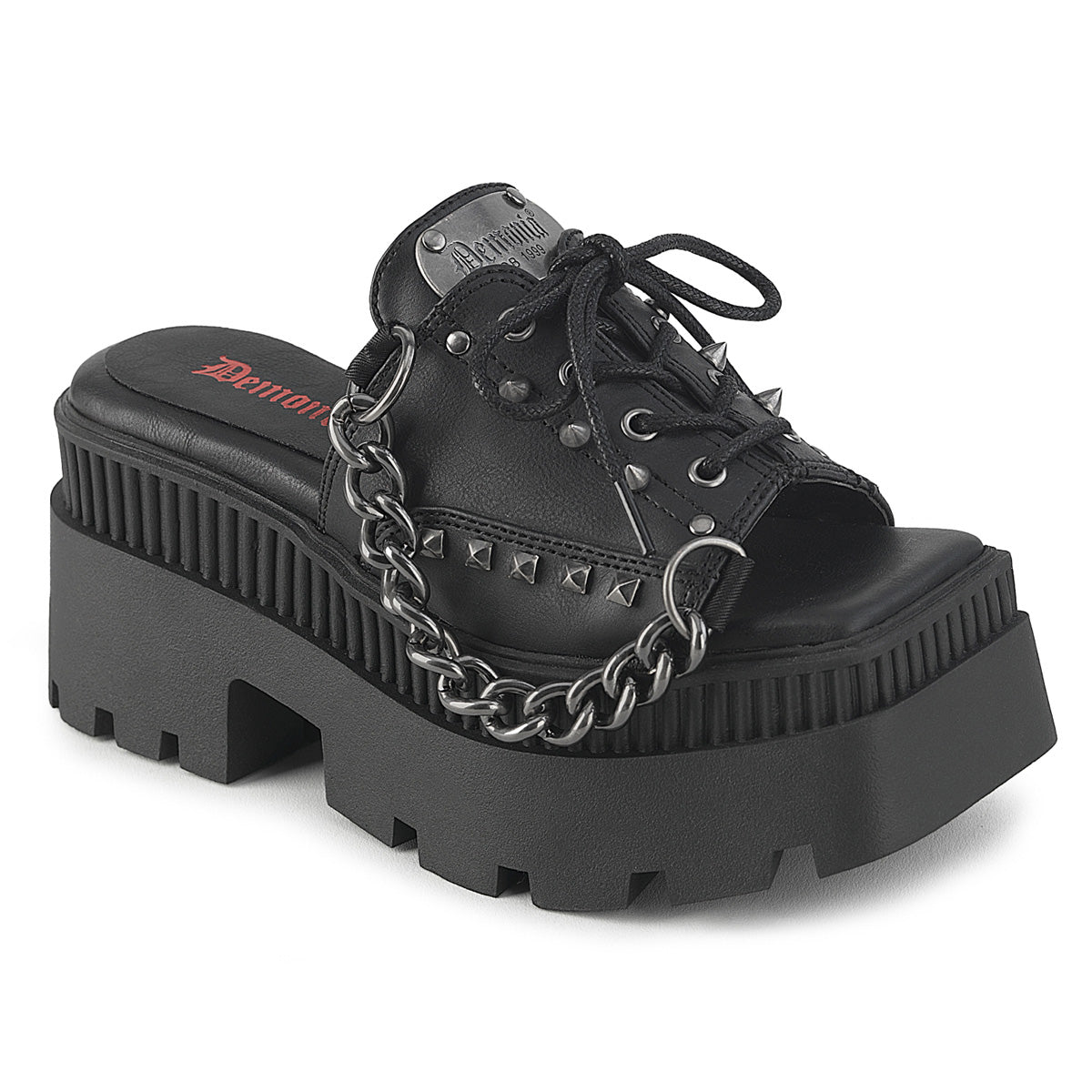 Demonia Wrath-03 Square-Toe Platform Slide Sandal