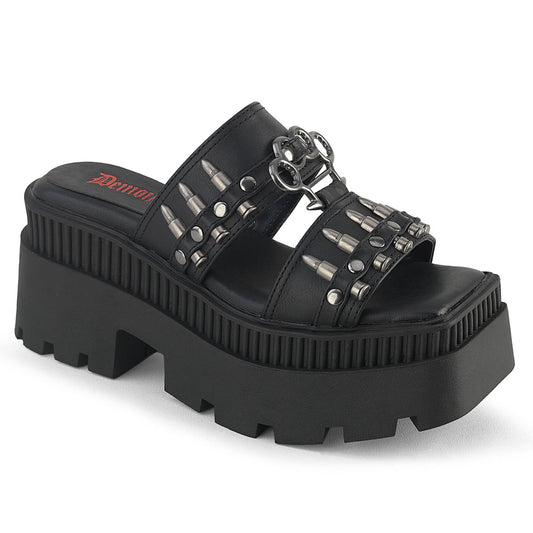 Demonia Wrath-08 Square-Toe Double Strap Slide Sandal