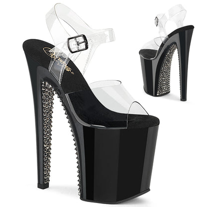 Pleaser Xtreme-808SPRS Ankle Strap Sandal w/ Spiked Rhinestones
