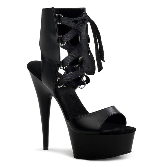 Pleaser Delight-600-14 Front Lace-Up Ankle High Sandal