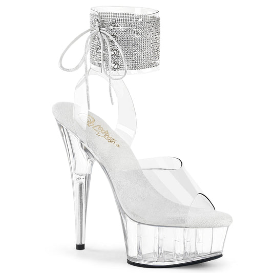 Pleaser Delight-691-2RS Rhinestone Embellished Ankle Cuff Sandal